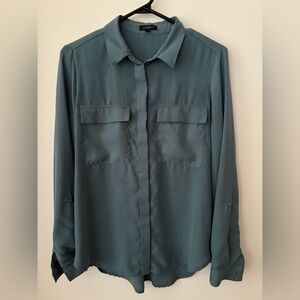 Dynamite Teal Button-Up Blouse taille S